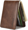 cemenz Mens Slim Front Pocket Wallet ID Window Card Case with RFID Blocking